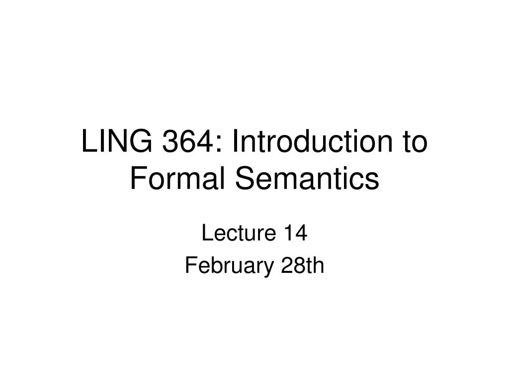 ling 364 introduction to formal semantics n.