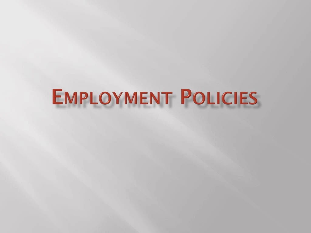 employment policies n.