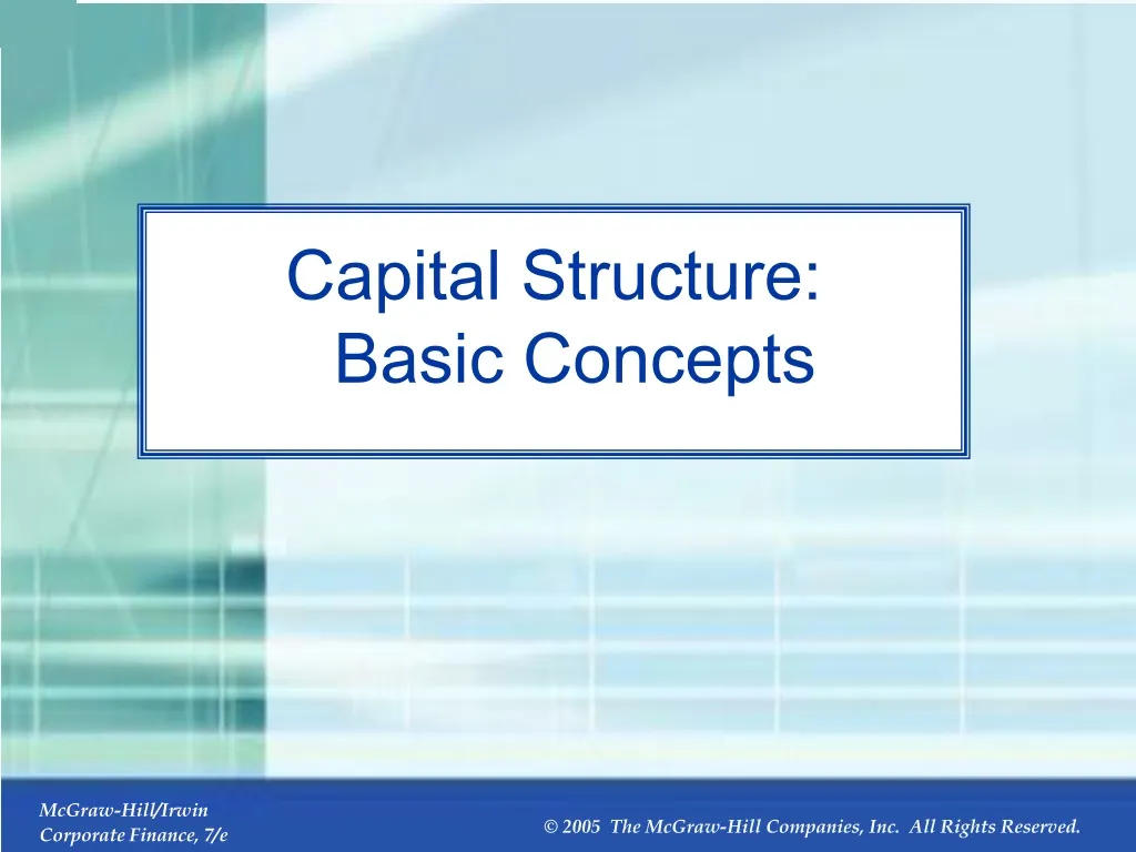 capital structure basic concepts n.