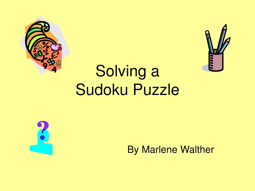 solving a sudoku puzzle n.
