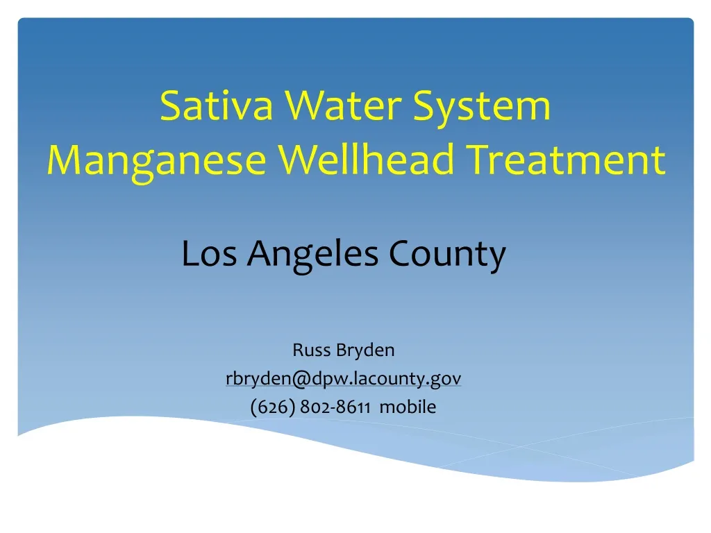 sativa water system manganese wellhead treatment n.