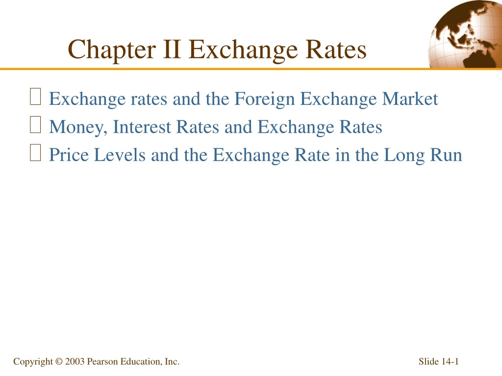 chapter ii exchange rates n.