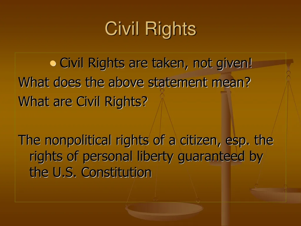 PPT - Civil Rights PowerPoint Presentation, free download - ID:293445