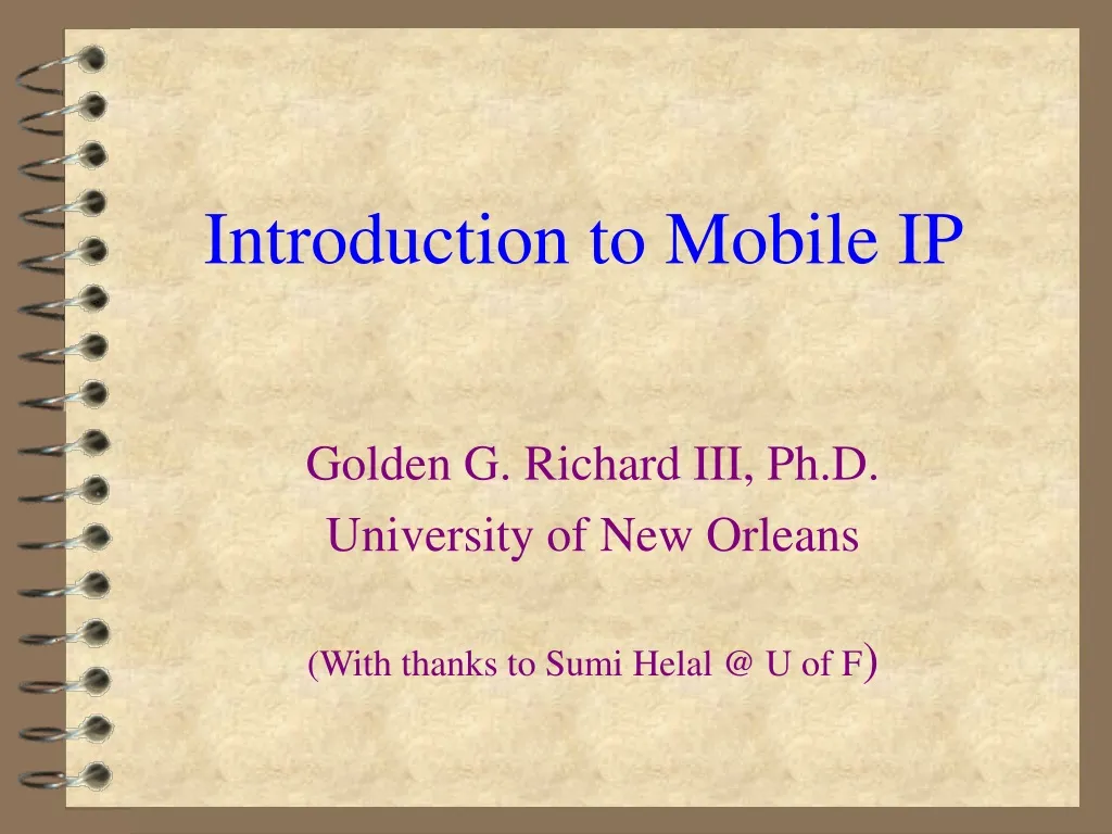 introduction to mobile ip n.
