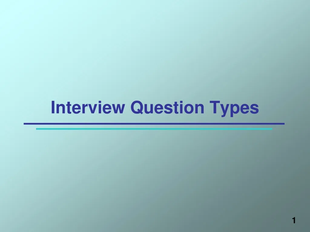 interview question types n.