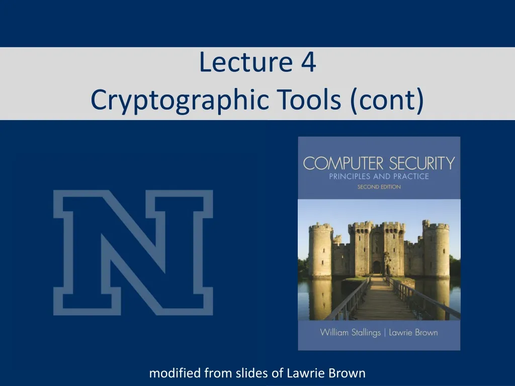 lecture 4 cryptographic tools cont n.