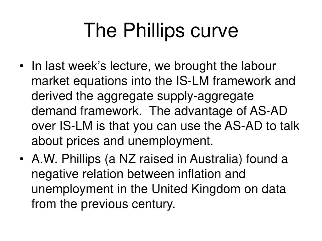 the phillips curve n.