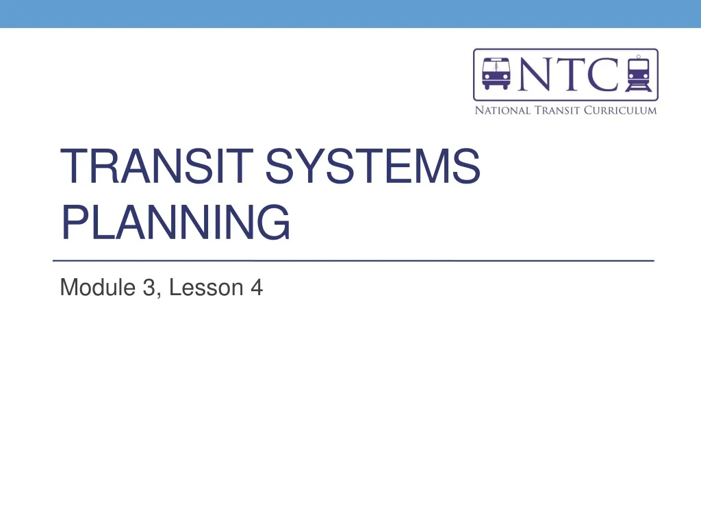 transit systems planning n.