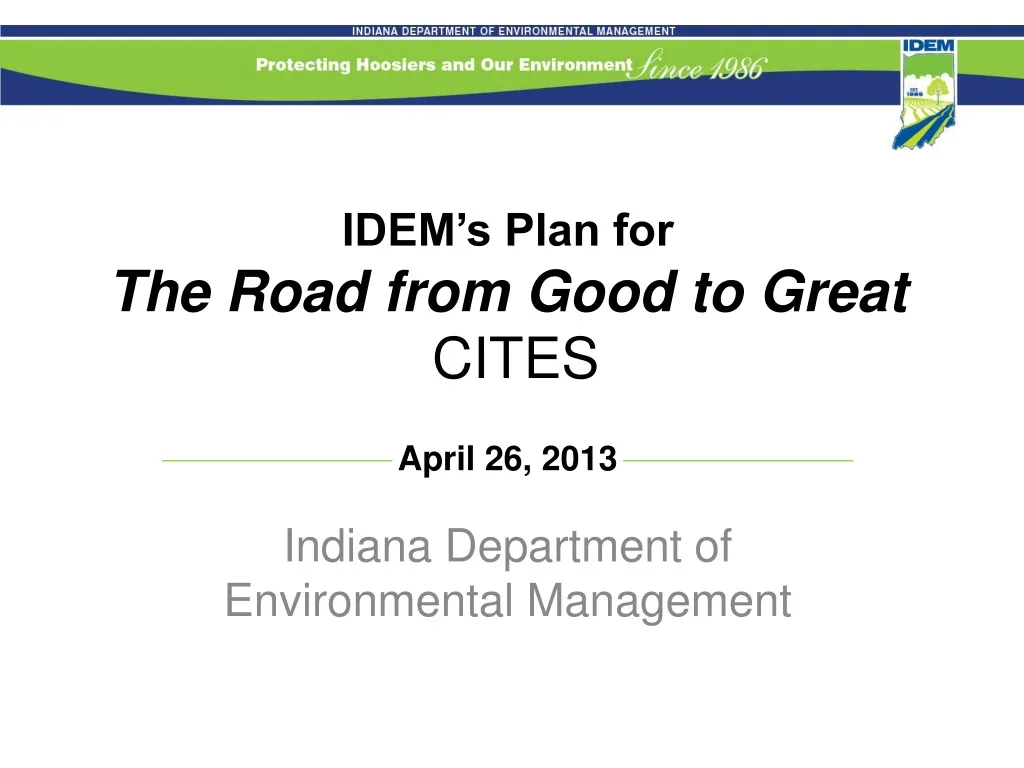 idem s plan for the road from good to great cites n.