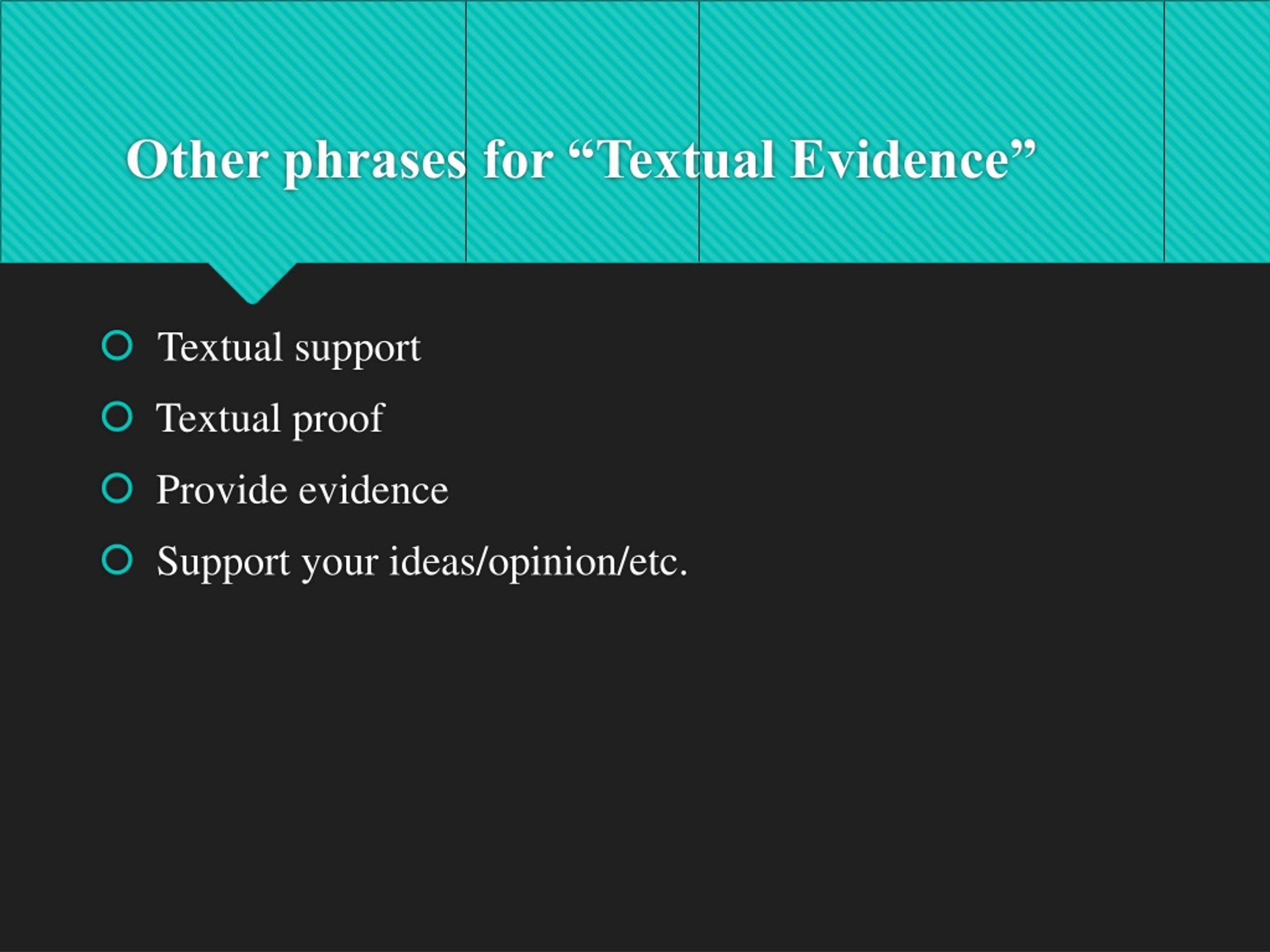 textual evidence definition in literature