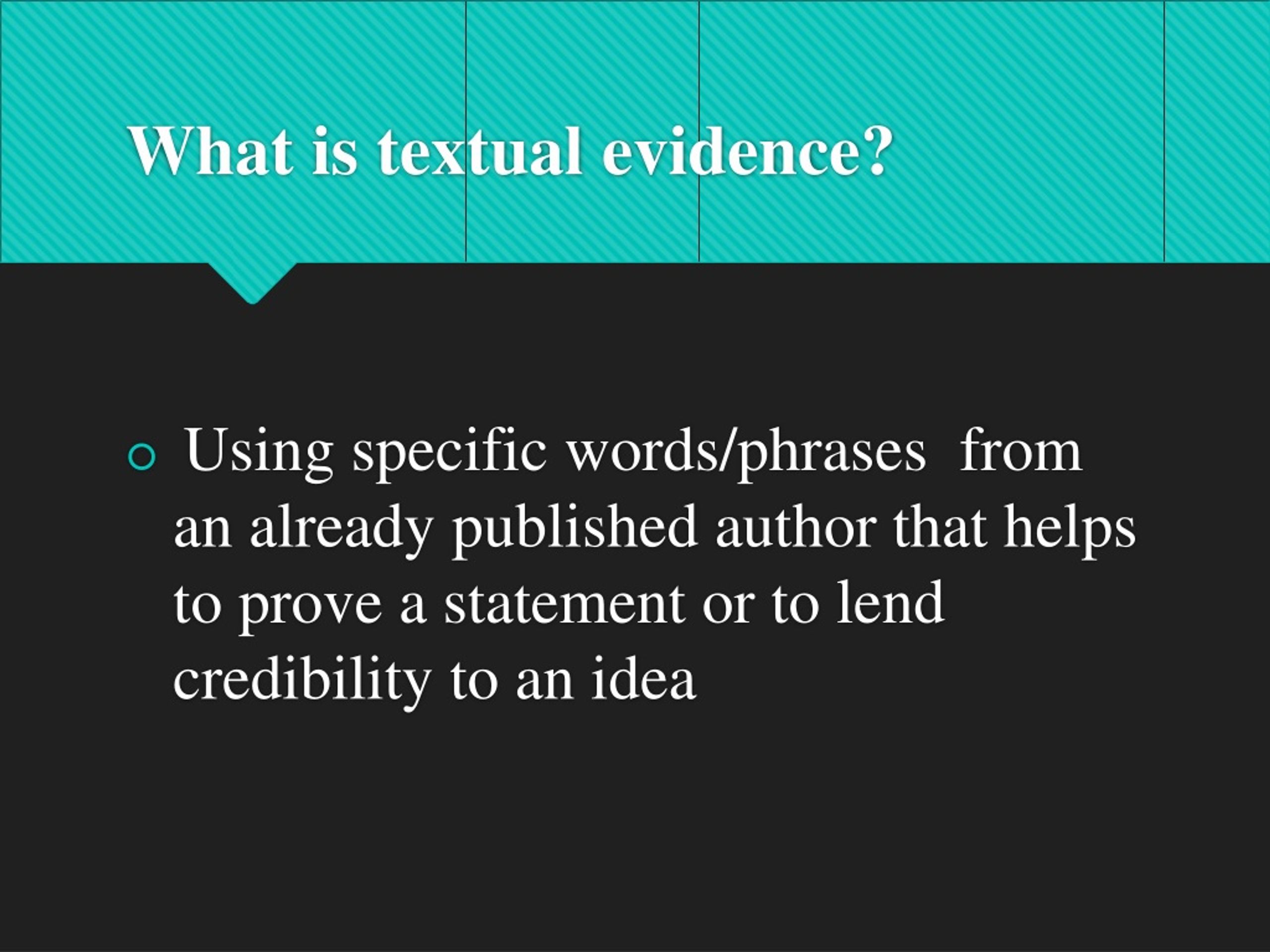 textual evidence definition ace