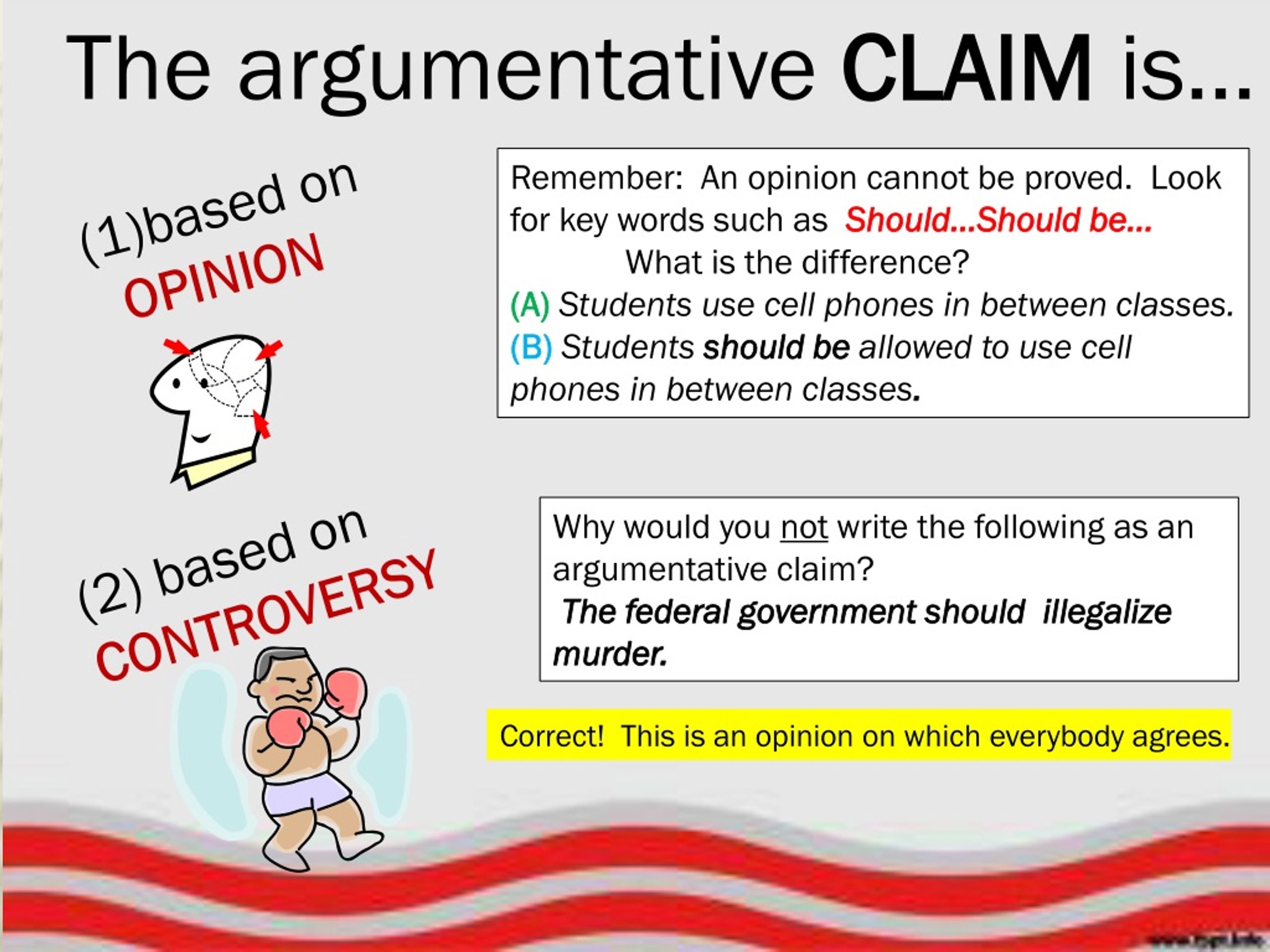 examples of claims for argumentative essays