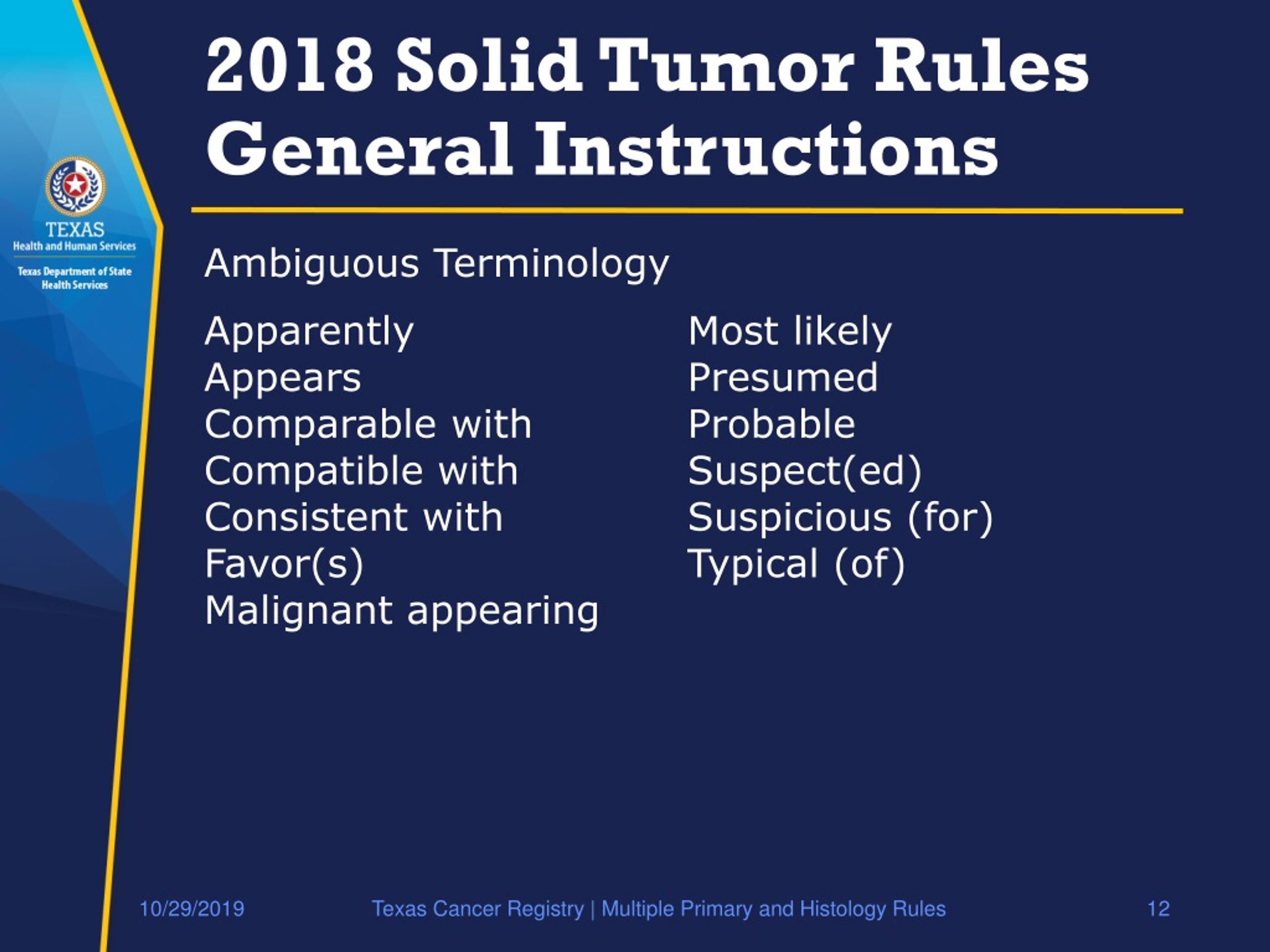 PPT 2018 Solid Tumor Rules PowerPoint Presentation, free download