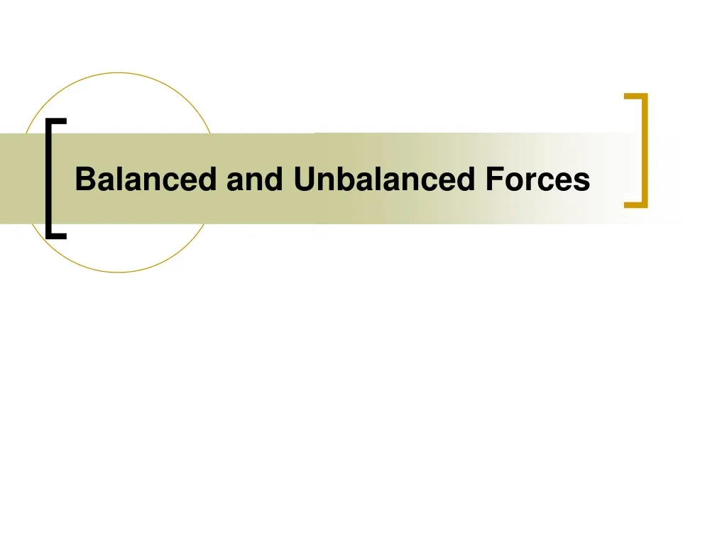 PPT - Balanced And Unbalanced Forces PowerPoint Presentation, Free ...