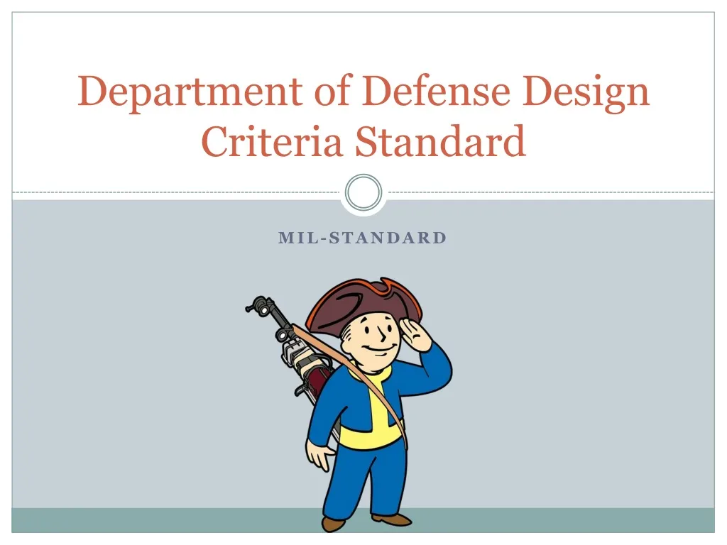 department of defense design criteria standard n.