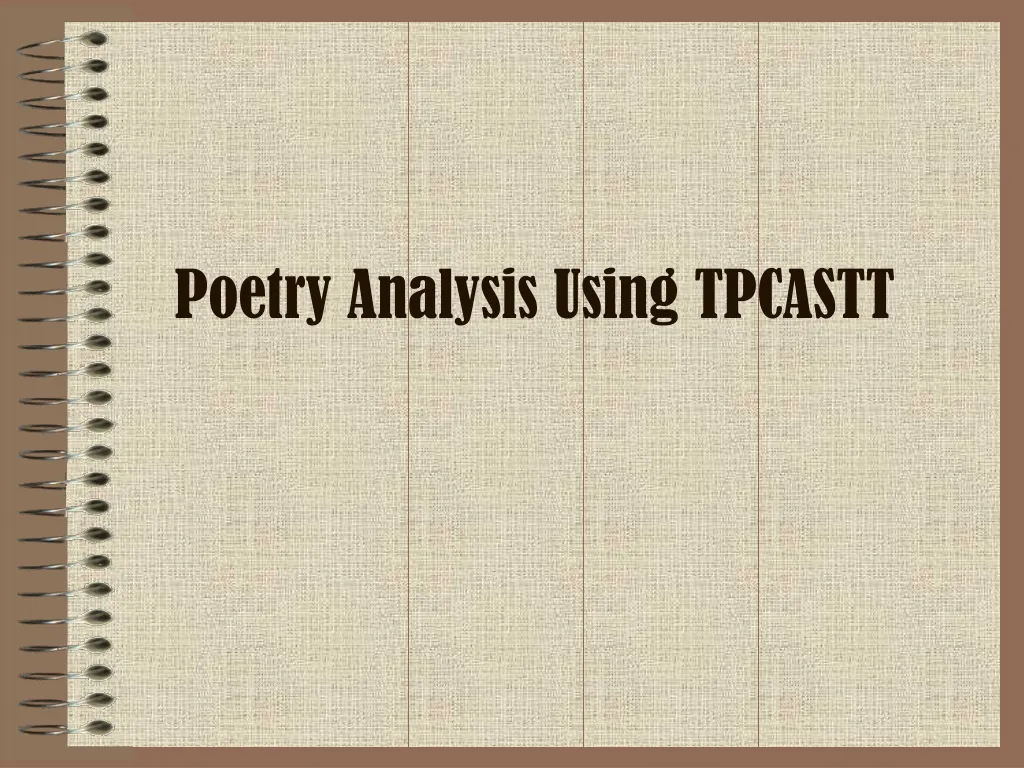 poetry analysis using tpcastt n.