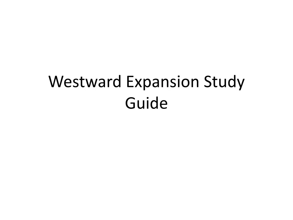westward expansion study guide n.