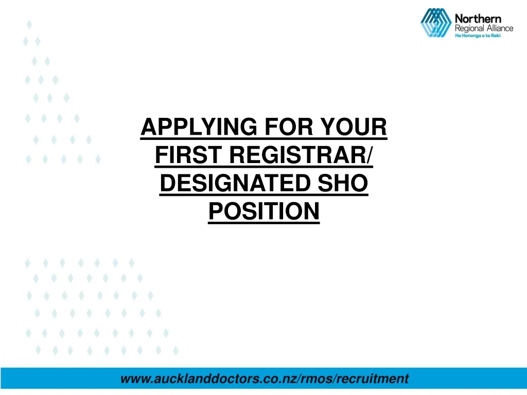 applying for your first registrar designated sho position n.