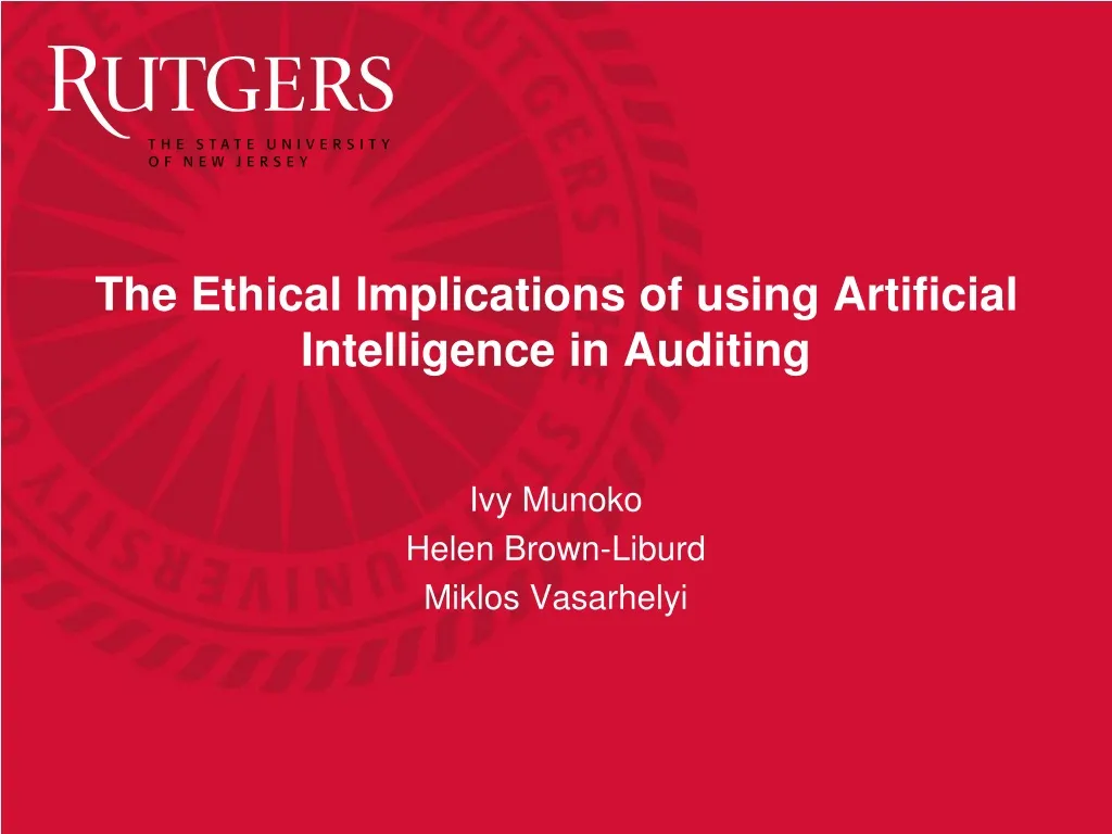 the ethical implications of using artificial intelligence in auditing n.