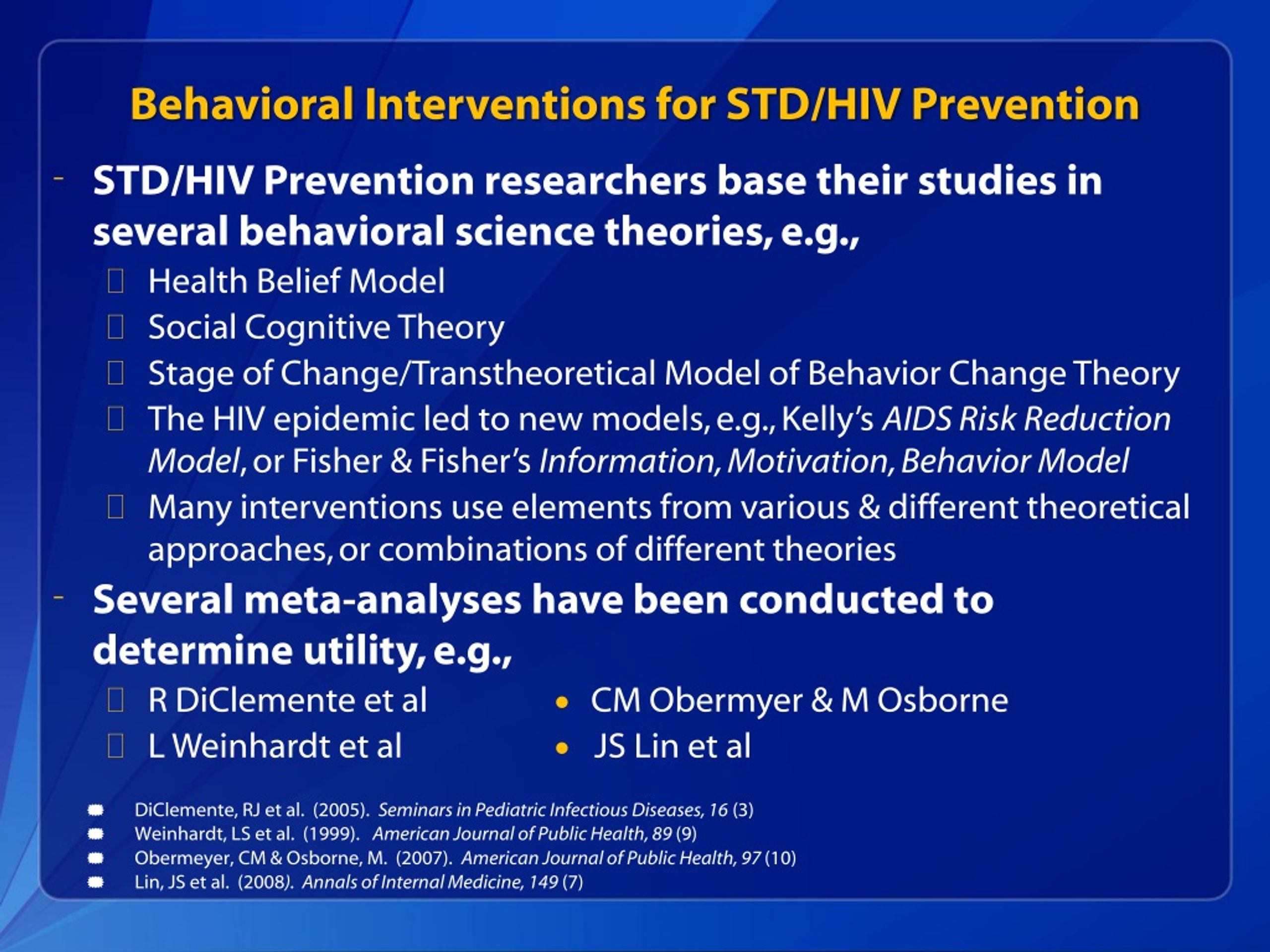 Ppt Behavioral Interventions For Std Hiv Prevention Powerpoint Presentation Id 300705