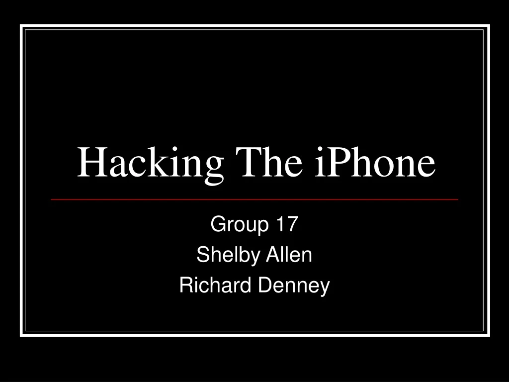 hacking the iphone n.