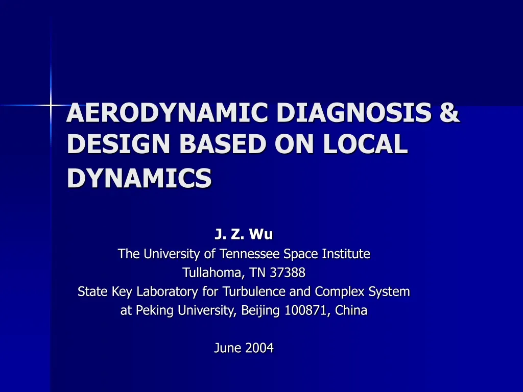 aerodynamic diagnosis design based on local dynamics n.