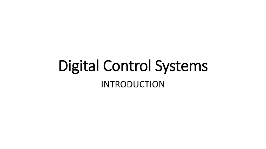digital control systems n.
