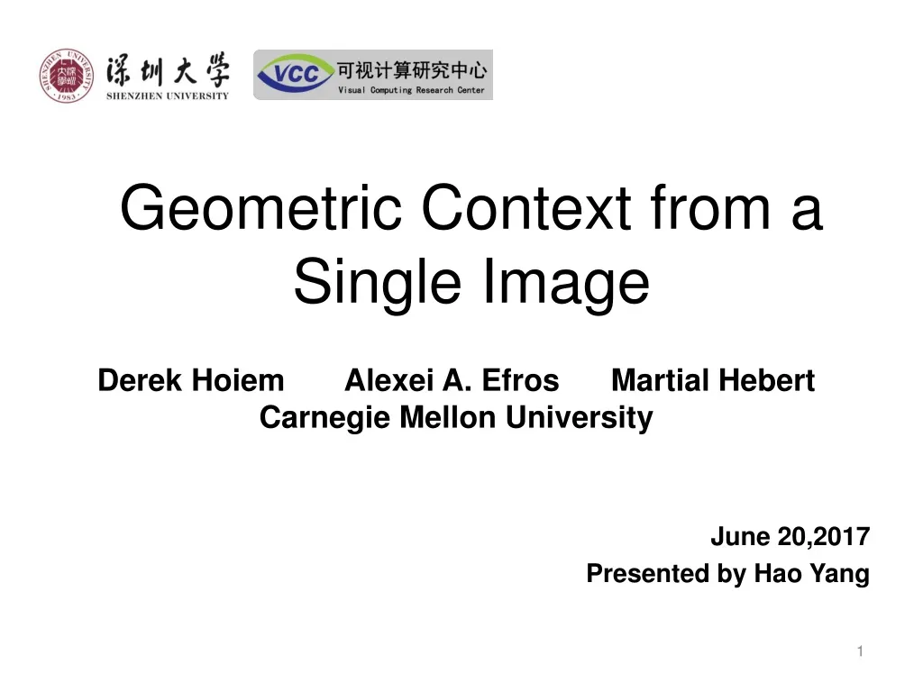 geometric context from a single image n.