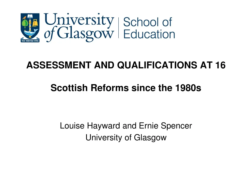 assessment and qualifications at 16 scottish reforms since the 1980s n.
