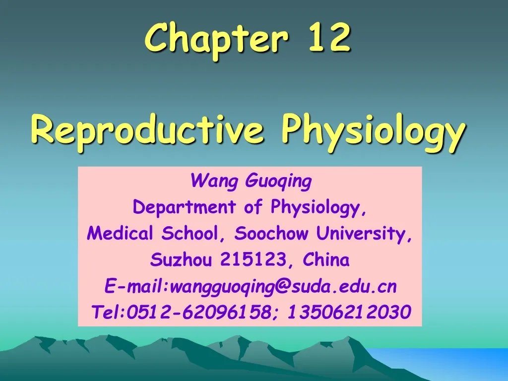 chapter 12 r eproductive p hysiology n.