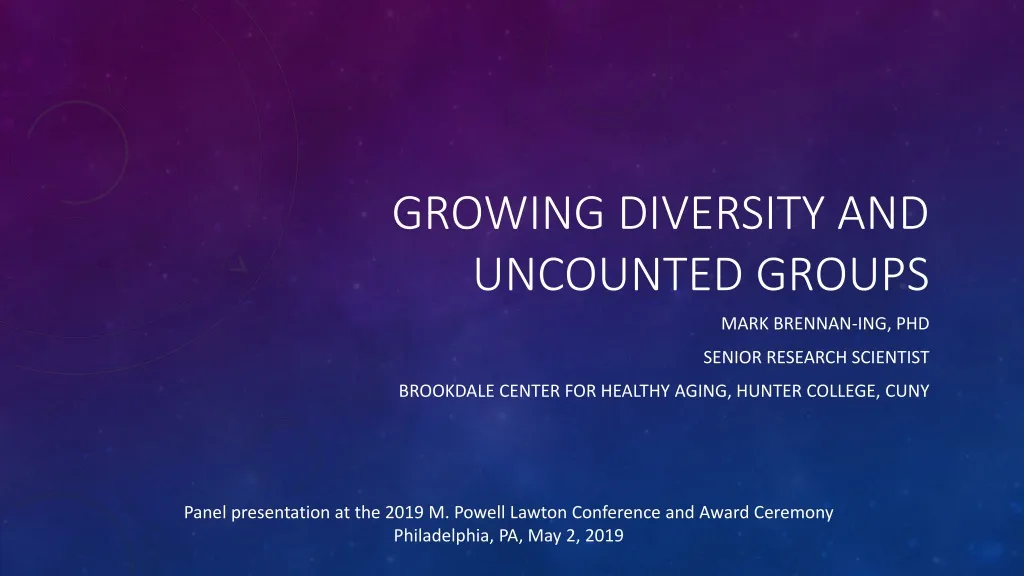 growing diversity and uncounted groups n.