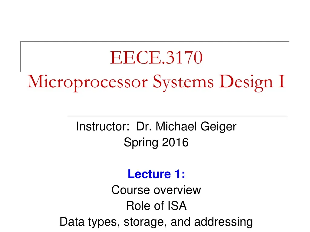 eece 3170 microprocessor systems design i n.