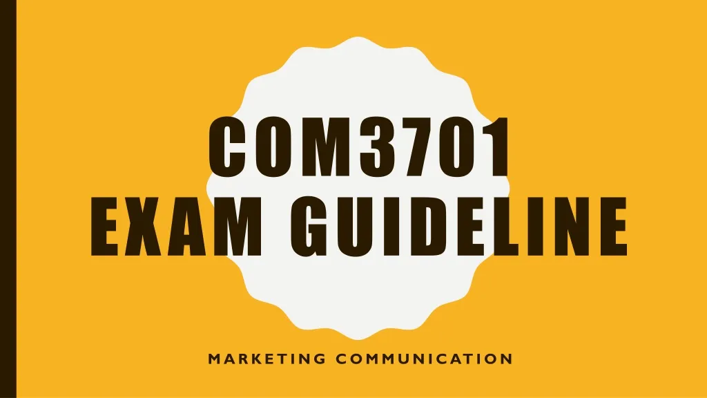 com3701 exam guideline n.