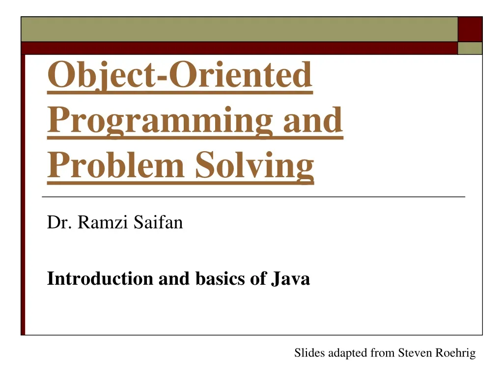 object oriented programming problem solving