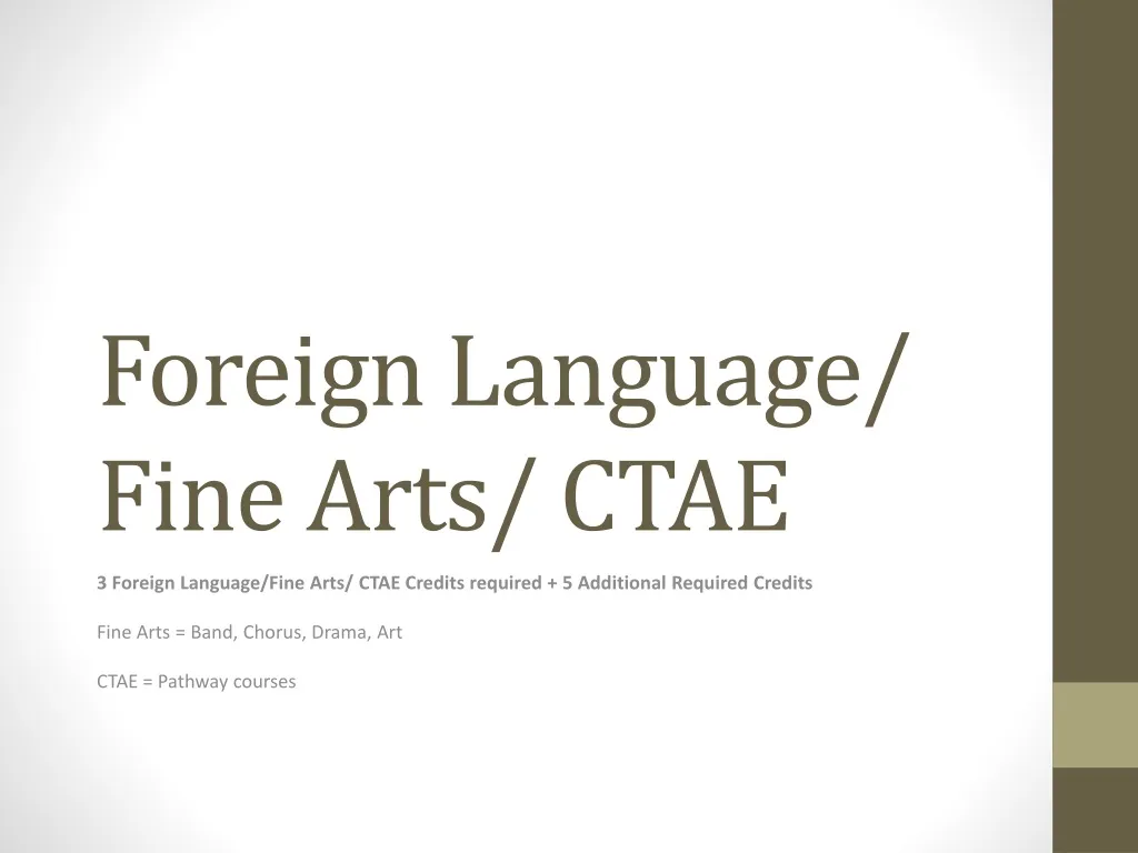 foreign language fine arts ctae n.