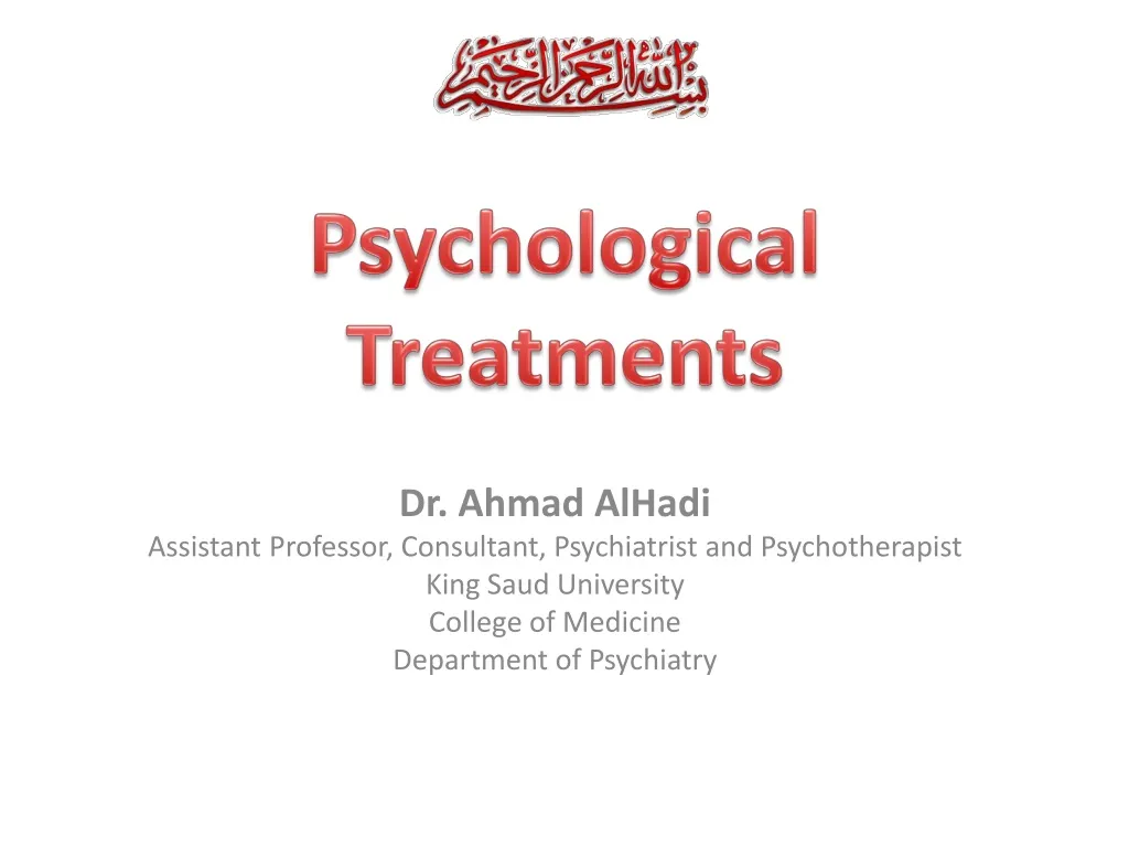 psychological treatments n.