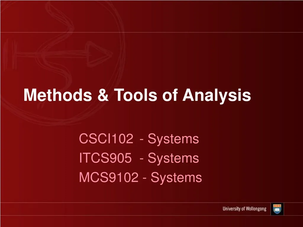 methods tools of analysis n.