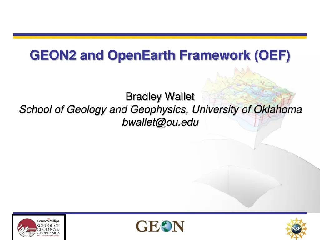 geon2 and openearth framework oef n.