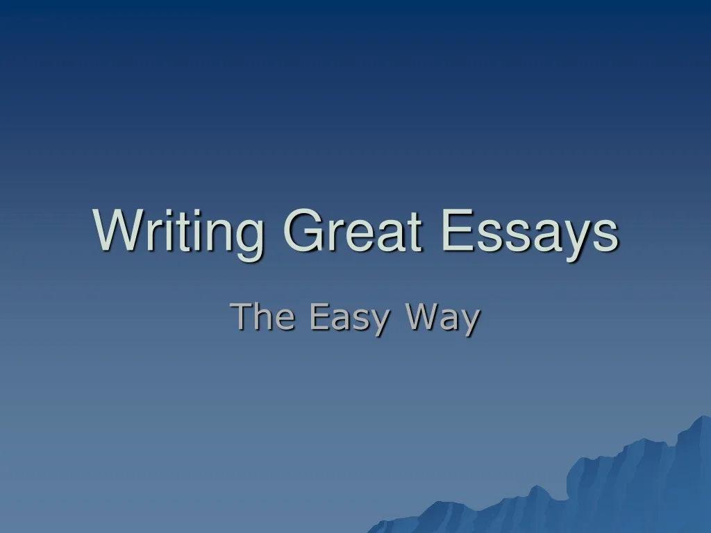writing great essays n.