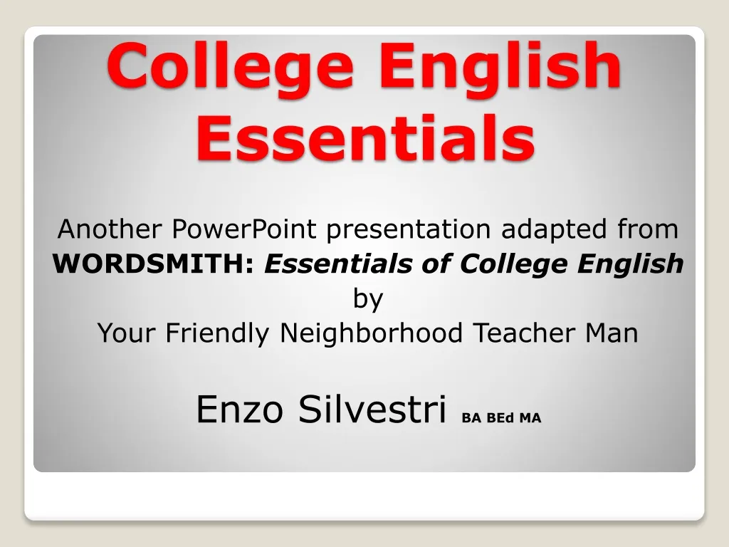 college english essentials n.