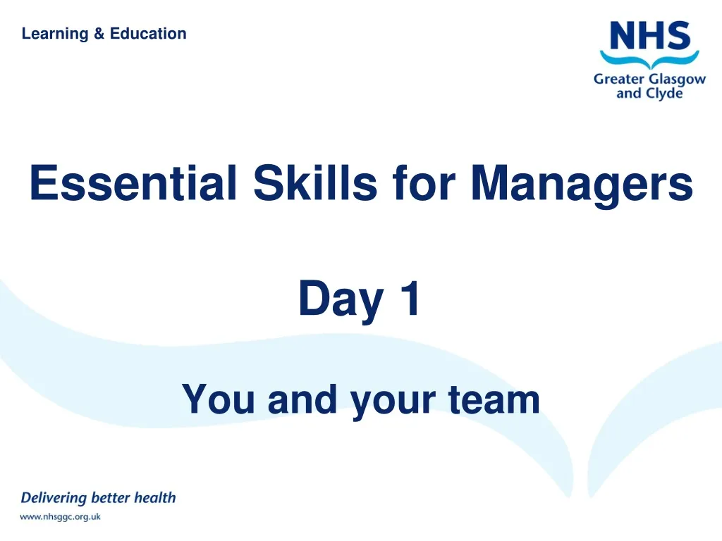 essential skills for managers day 1 you and your team n.