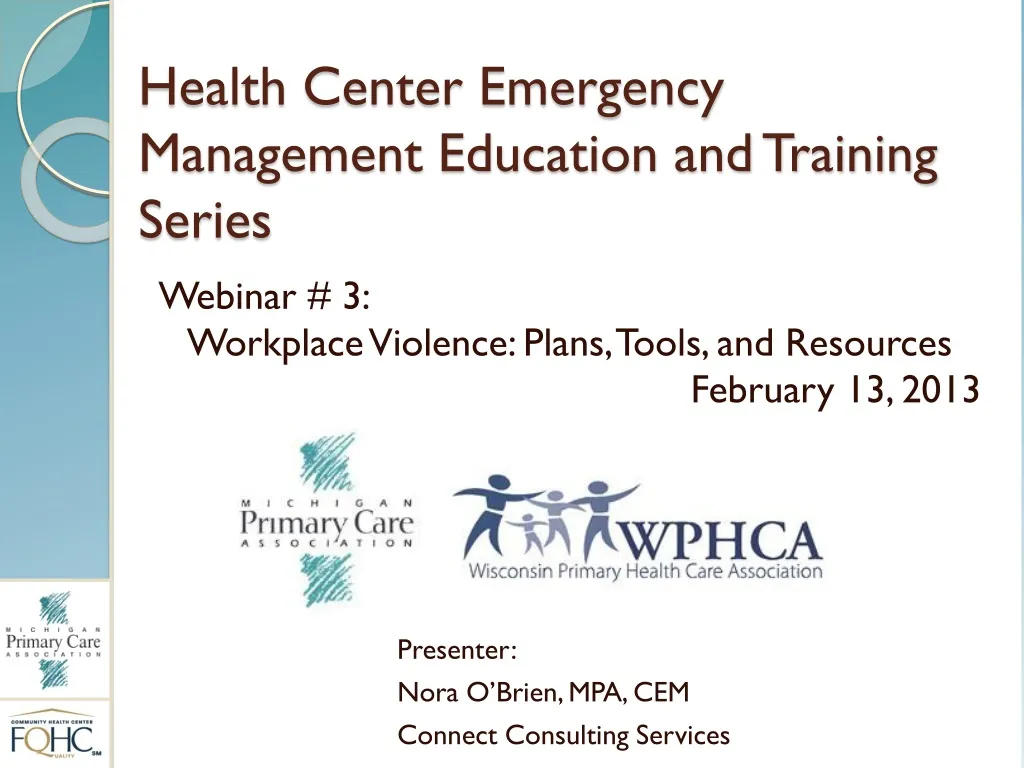 health center emergency management education and training series n.