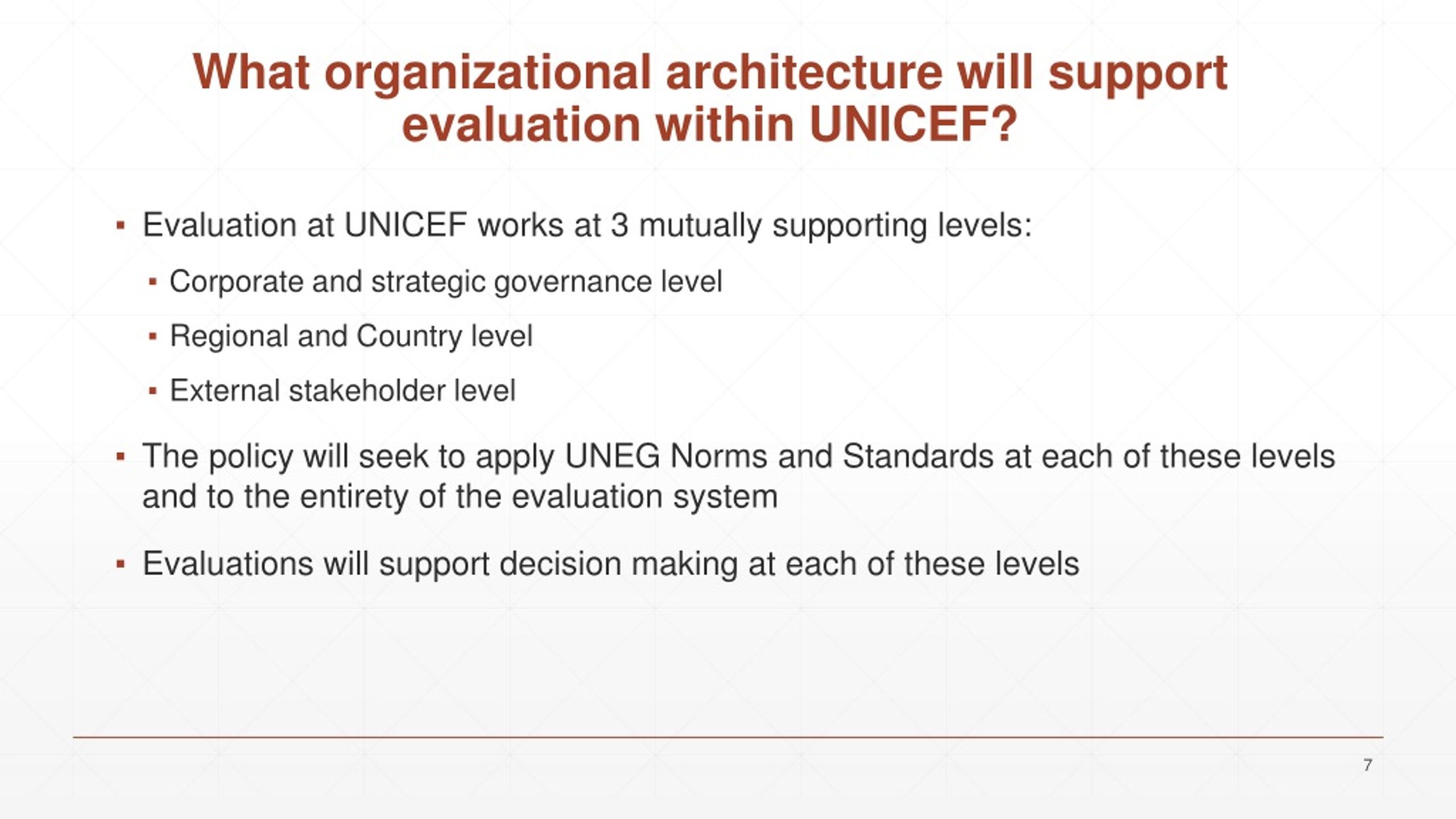 PPT - Road Map And Outline Of The Revised Evaluation Policy Of UNICEF ...