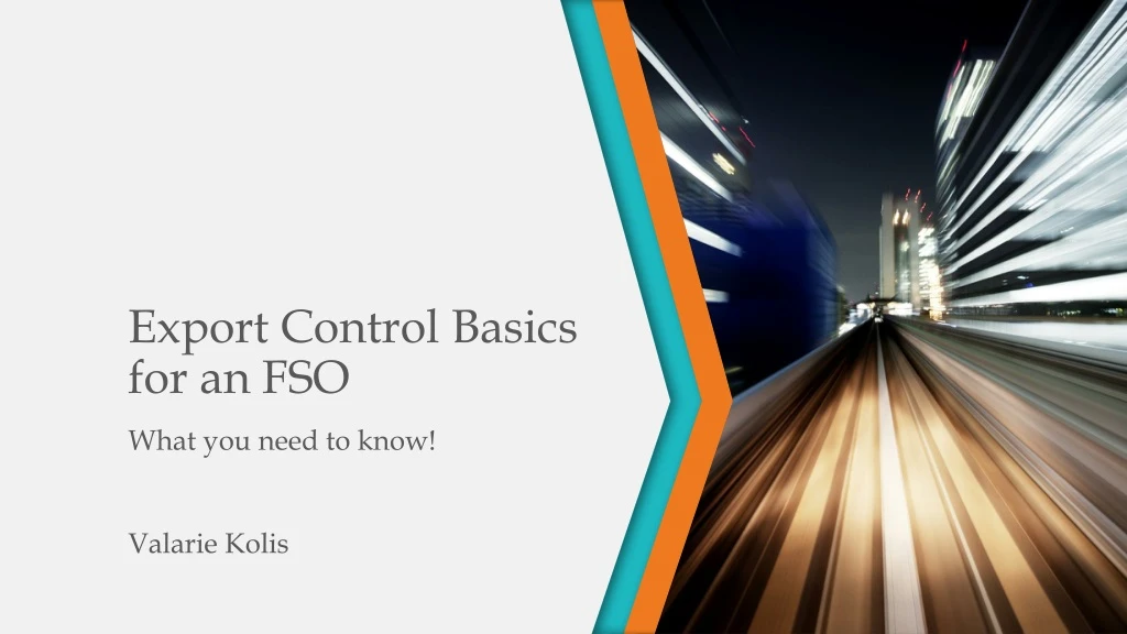 export control basics for an fso n.