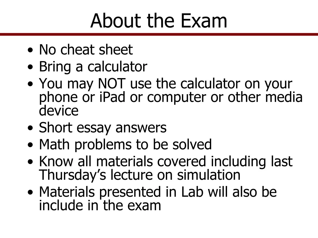about the exam n.