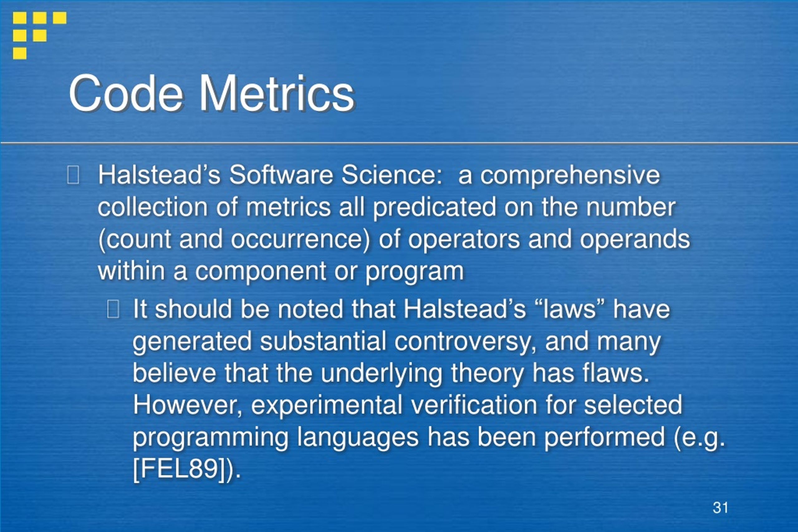 Advantages using sloc software metric examples