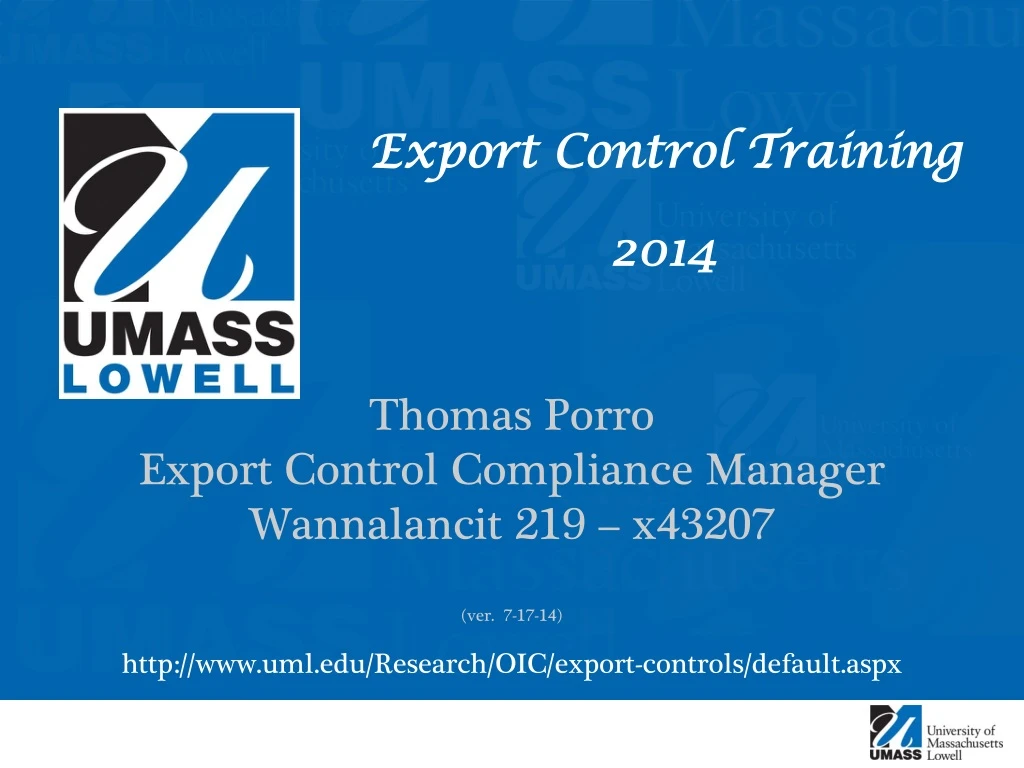 export control training 2014 thomas porro export n.