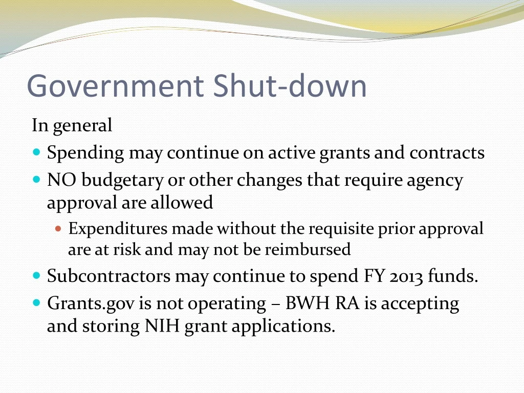 government shut down n.
