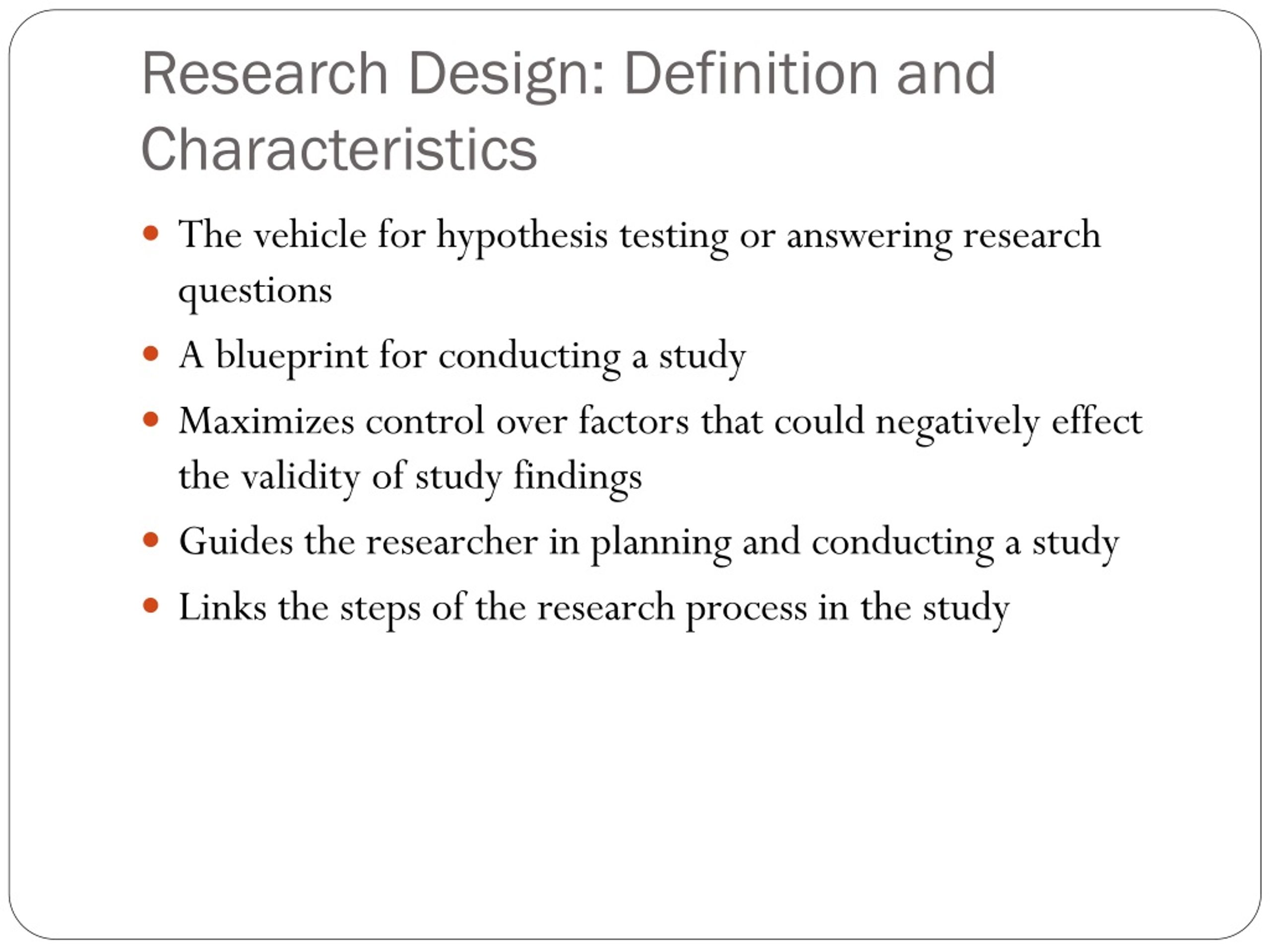meaning of research design ppt