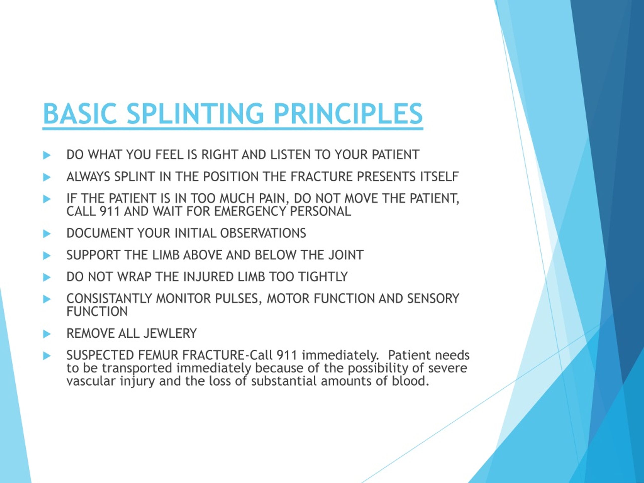 PPT - THE BASICS OF ORTHOPEDIC SPLINTING PowerPoint Presentation, Free ...